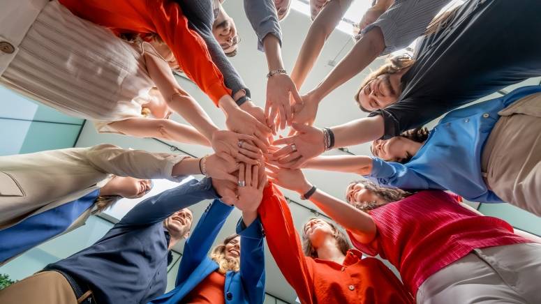group of hands together